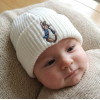 KW103: Baby Embroidered Blue Bunny Rabbit Knitted Hat (Newborn -3 Months)